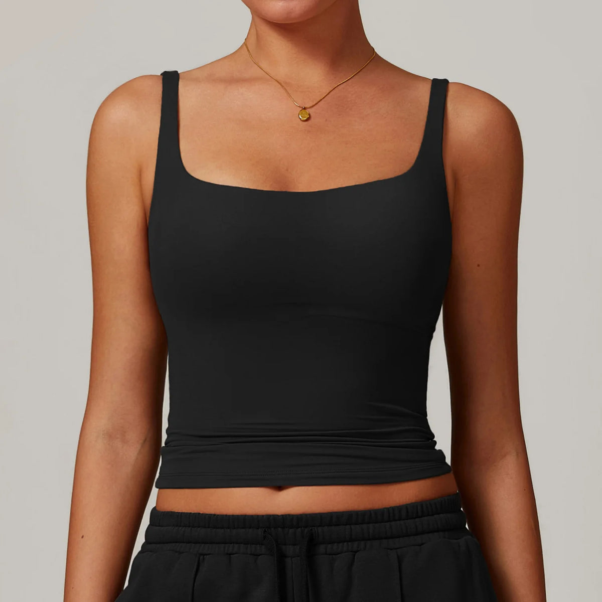 Black tank top colour swatch, front view