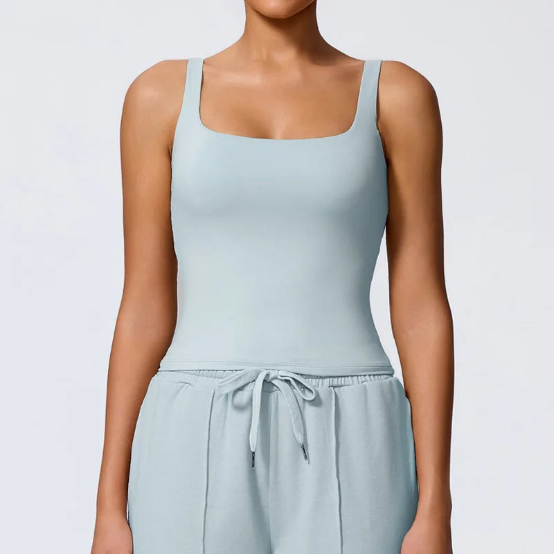 Blue tank top colour swatch, front view