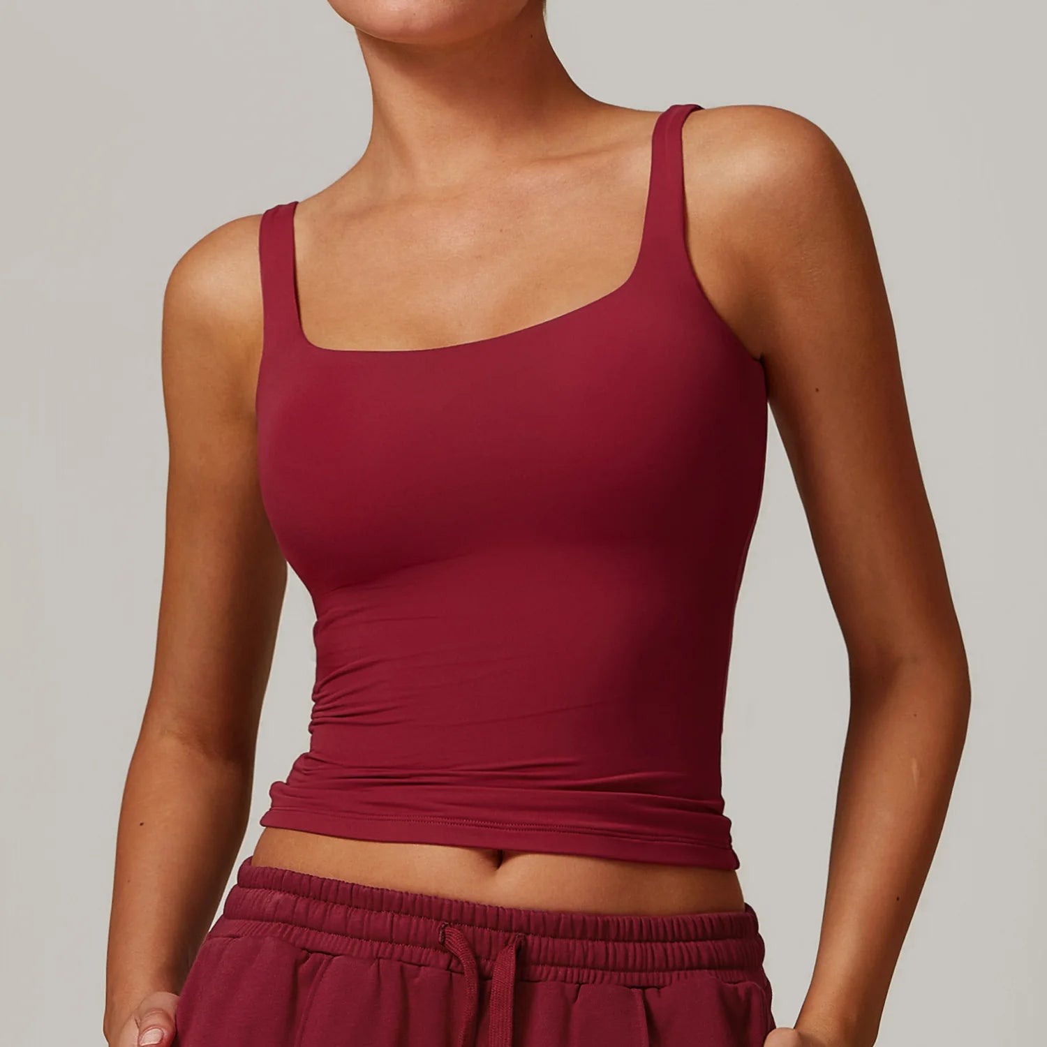Red tank top colour swatch, front view