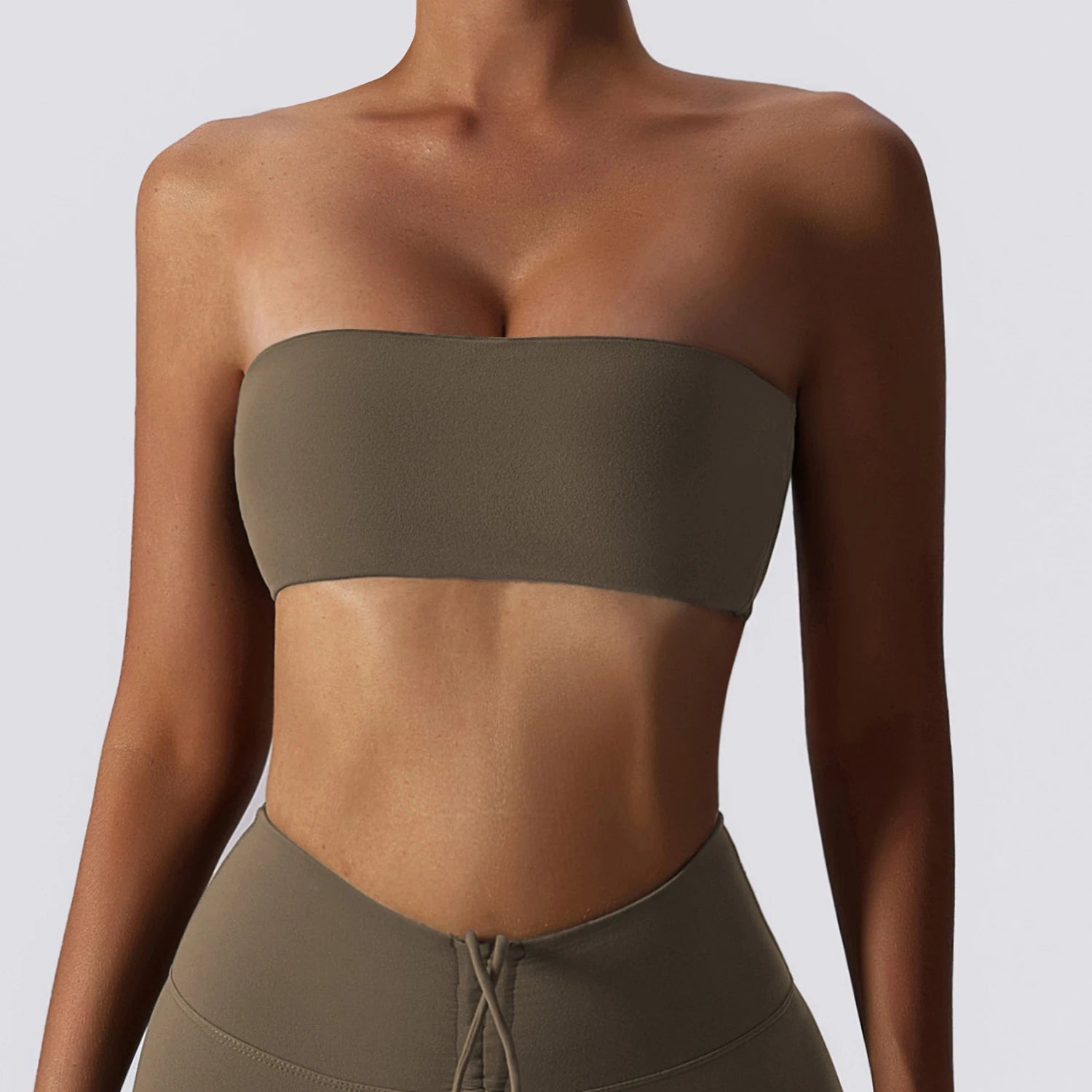 Brown bandeau bra colour swatch, front view