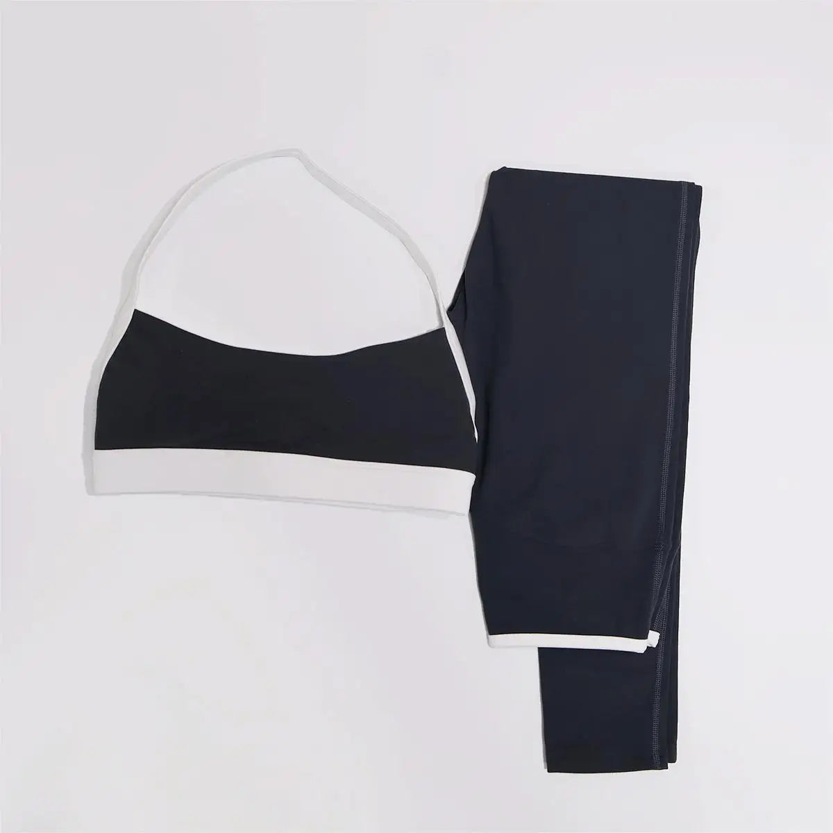 Navy blue butt lift leggings colour swatch, full length front view