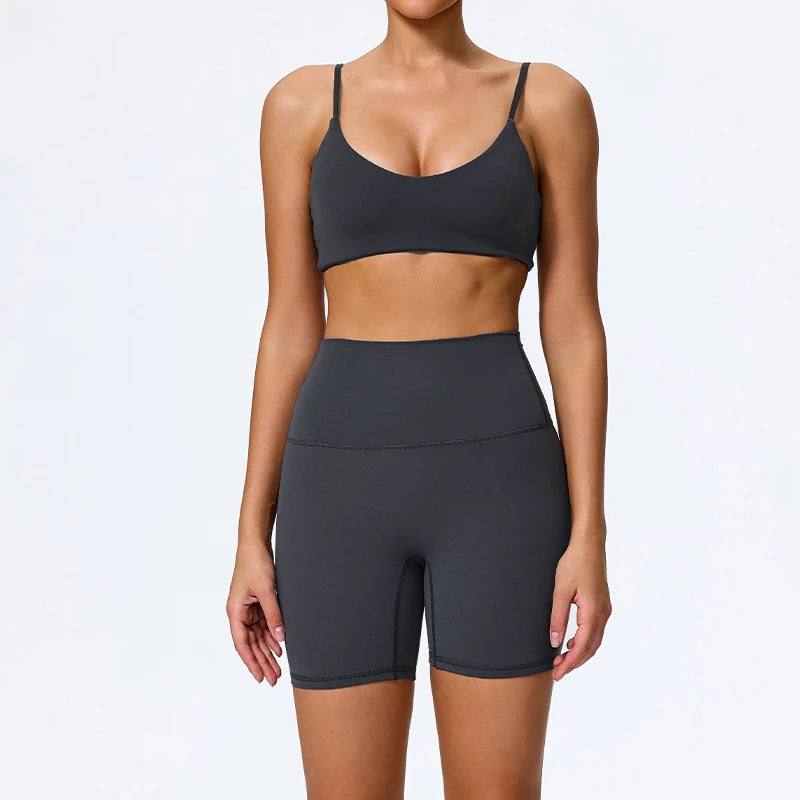 Navy blue biker shorts colour swatch, full length front view
