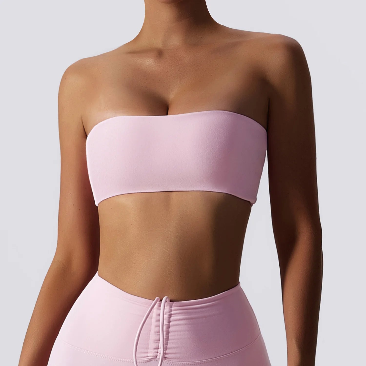 Pink bandeau bra colour swatch, front view