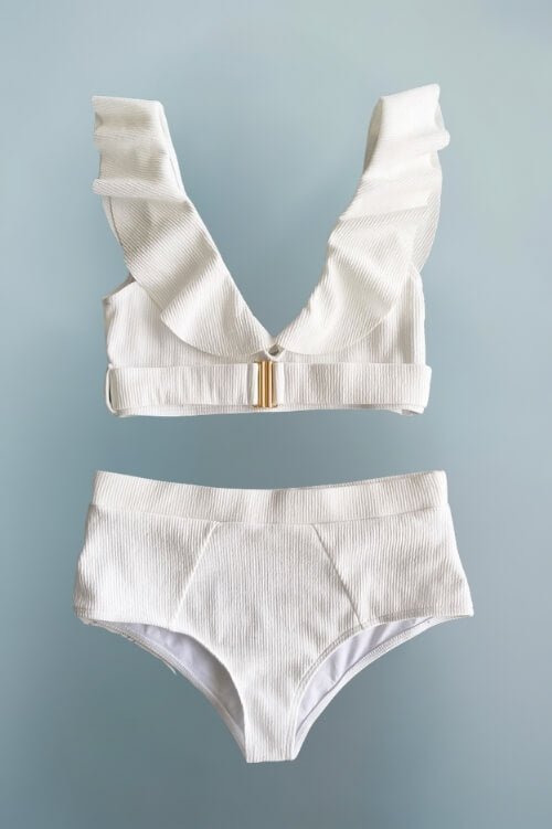 Alessandra High Waisted White Bikini - TGC Boutique - Bikini