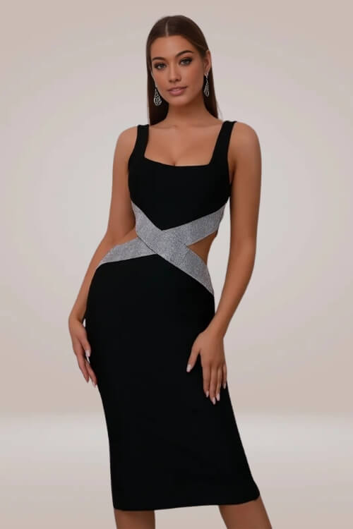 Amor Cutout Bodycon Midi Dress - TGC Boutique - Bodycon Dress
