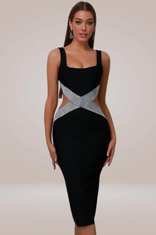 Amor Cutout Bodycon Midi Dress - TGC Boutique - Bodycon Dress