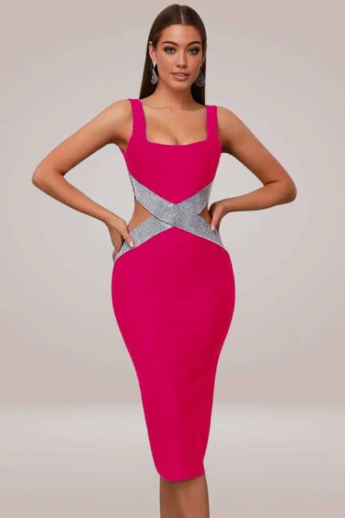Amor Cutout Bodycon Midi Dress - TGC Boutique - Bodycon Dress
