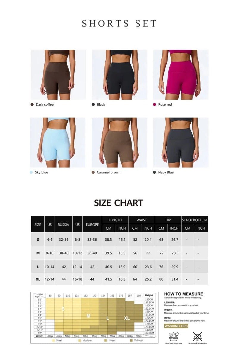 Biker Shorts for Women with High Waist and Sports Bra - TGC Boutique - Activewear Sets