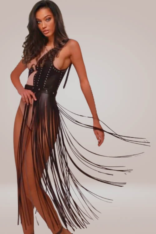 Fierce Fringe Harness – Chic Vegan Leather - TGC Boutique - Belt Harness