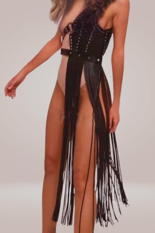 Fierce Fringe Harness – Chic Vegan Leather - TGC Boutique - Belt Harness