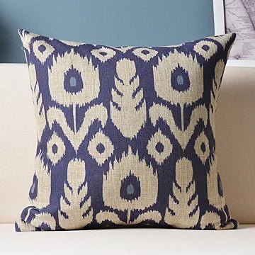 Home Decorative Blue Geometric Stripe Wave Pillow Case Geometry Floral Bohemia Pillow Cover Decor Office Sofa Cushion - TGC Boutique -
