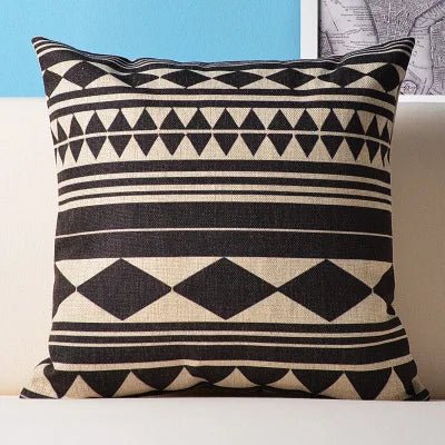 Home Decorative Blue Geometric Stripe Wave Pillow Case Geometry Floral Bohemia Pillow Cover Decor Office Sofa Cushion - TGC Boutique -