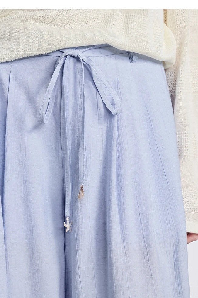 Palazzo Pants for Women, Flowy Pleated Drawstring Pants - TGC Boutique - Pants