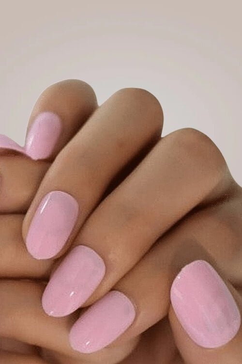 Press On Nails Short Pink Glossy Almond Nail Kit - TGC Boutique - Press On Nails