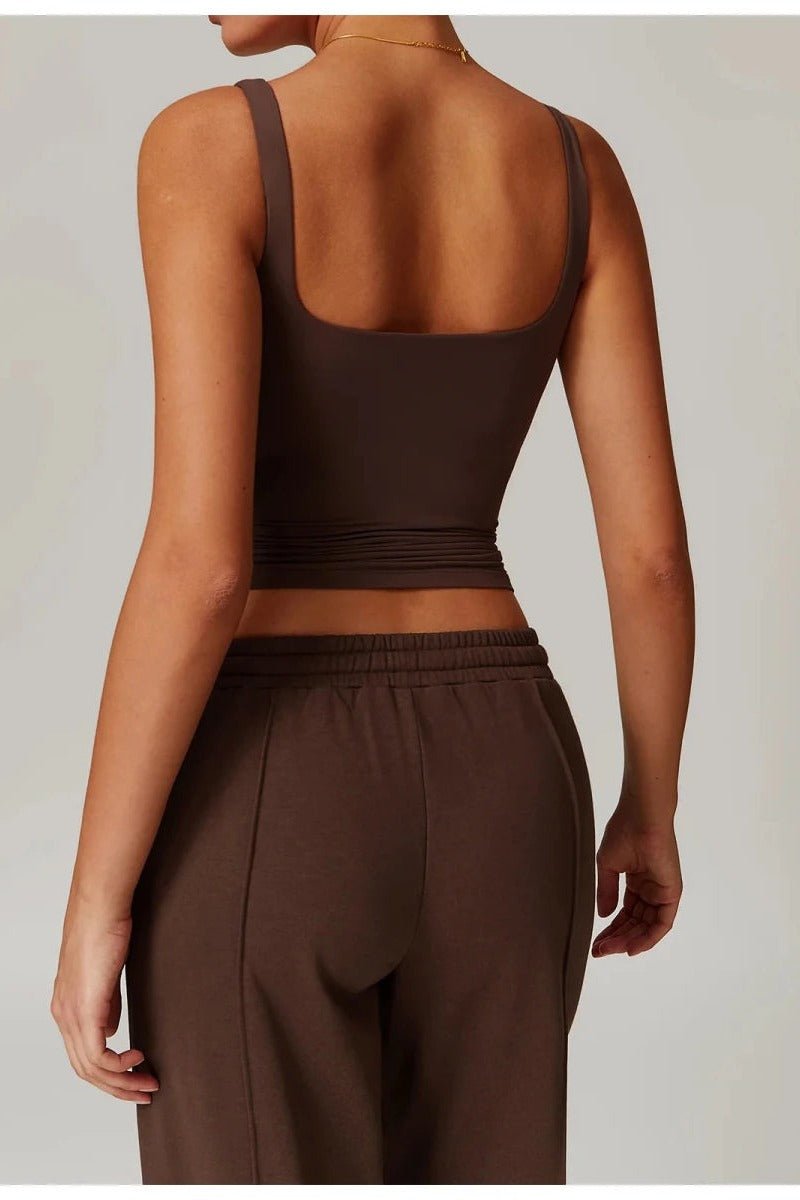 Tank Top with Built in Bra and Square Neck for Women - TGC Boutique - Activewear Tops