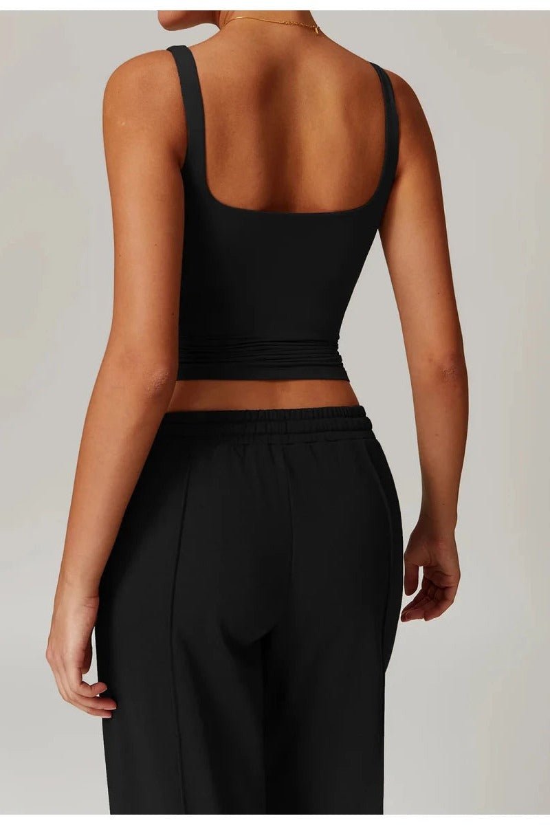 Tank Top with Built in Bra and Square Neck for Women - TGC Boutique - Activewear Tops