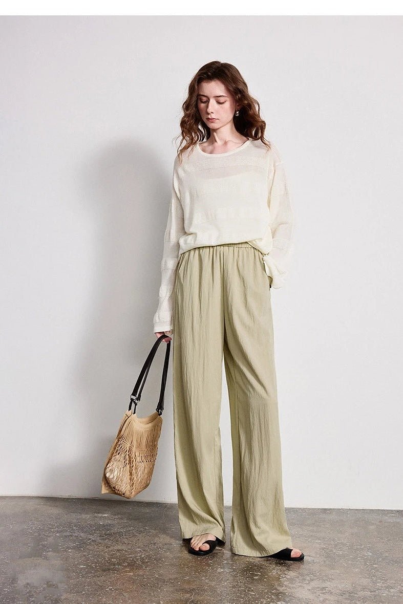 Wide Leg Pants for Women, Elastic Waist Wide Leg Trousers - TGC Boutique - Pants