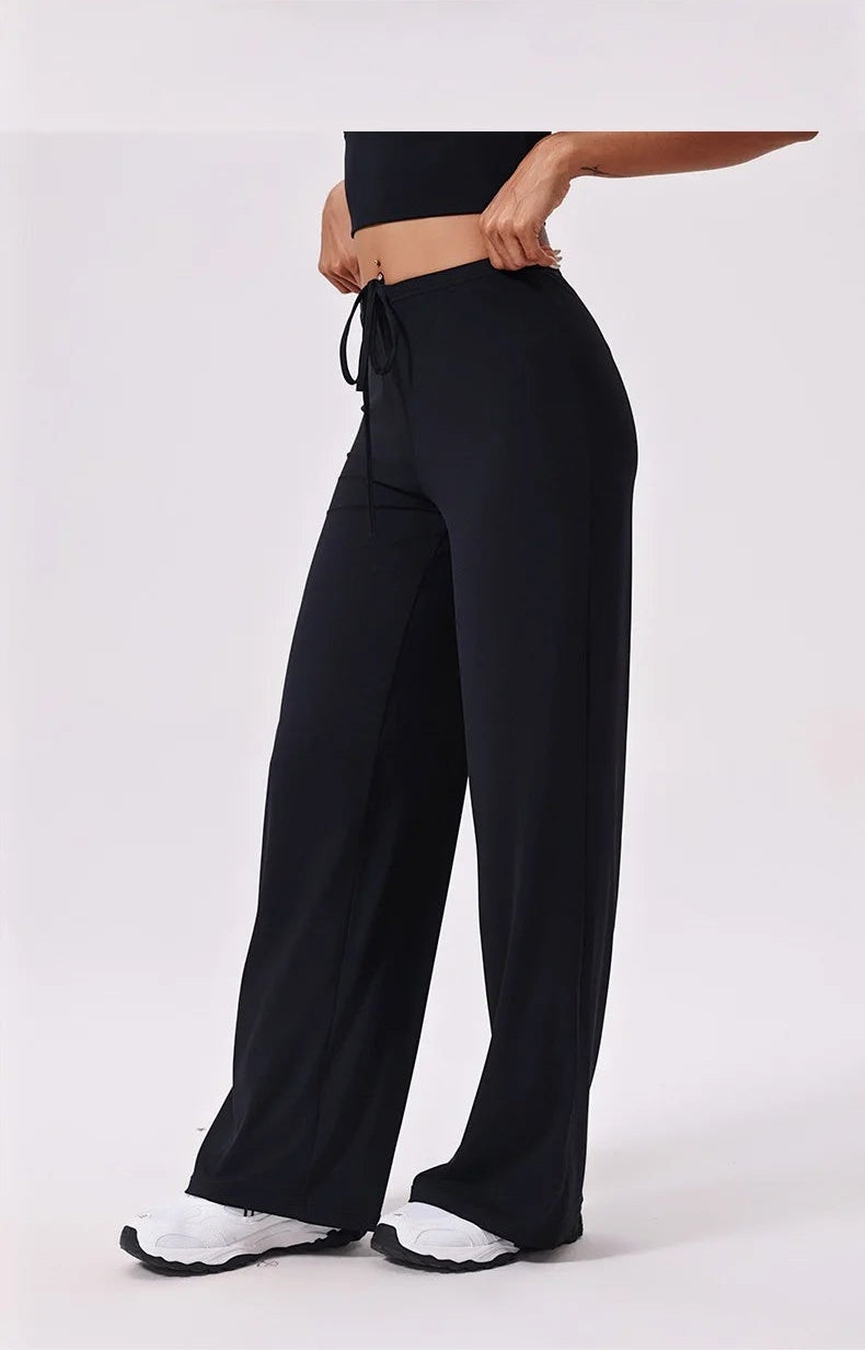 Black yoga pants for women back view