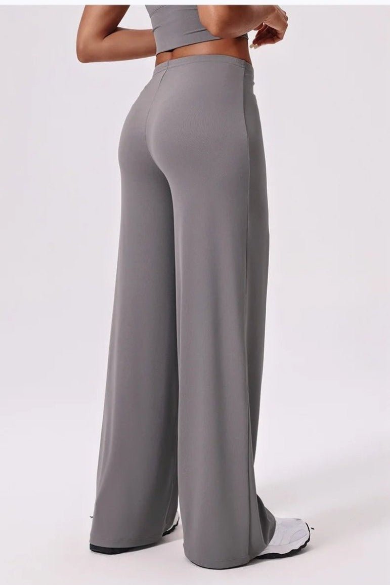 Wide Leg Yoga Pants for Women with a High Drawstring Waist - TGC Boutique - Activewear Pants