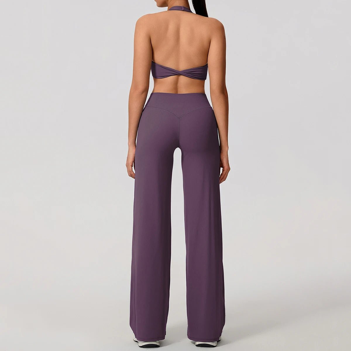 Workout Sets for Women with Halter Bra and Wide Leg Trousers - TGC Boutique - Activewear Sets