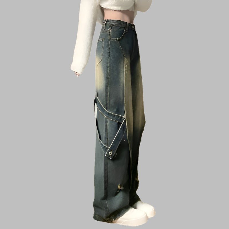 Y2K Wide Leg Acid Wash Jeans - TGC Boutique - Jeans