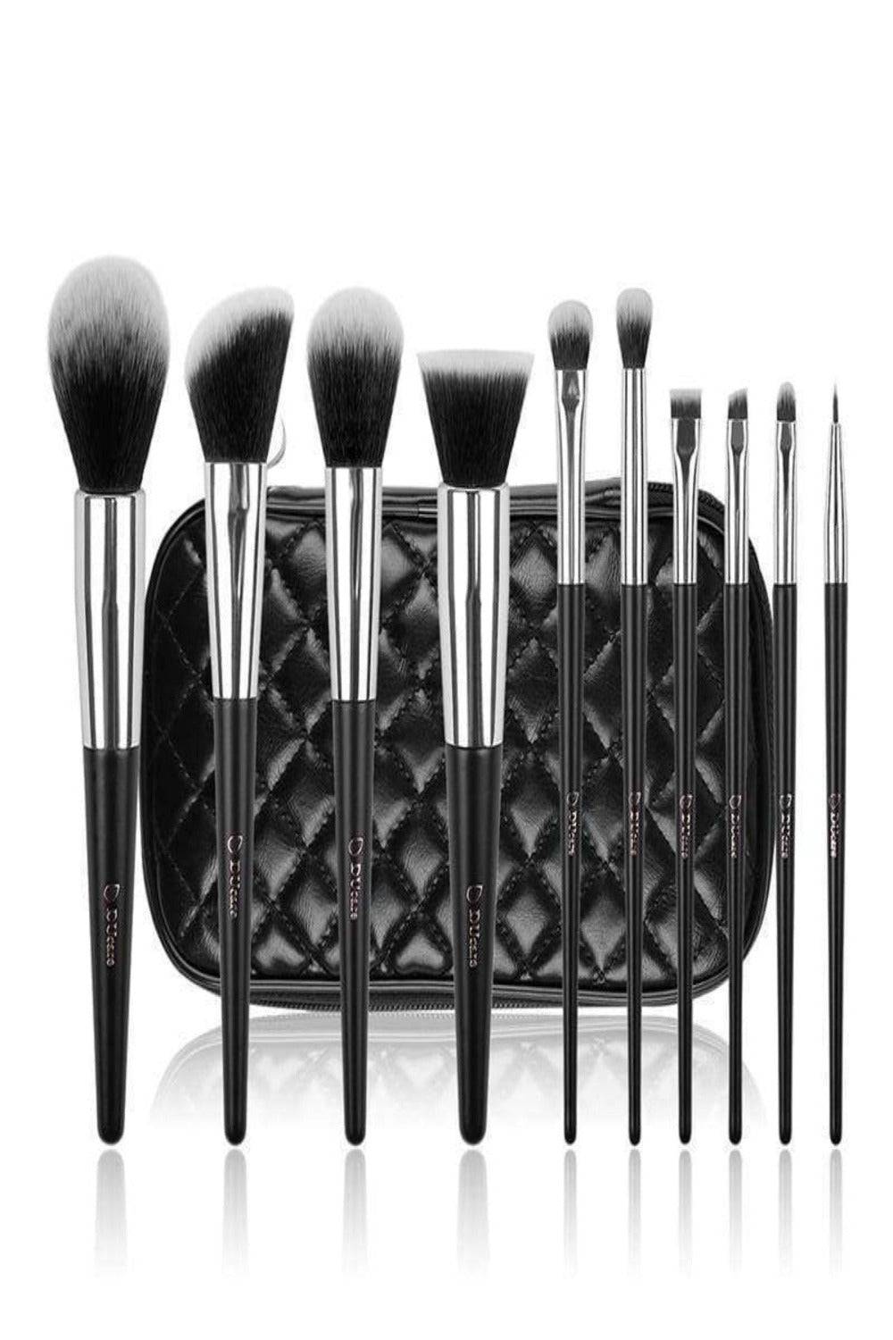 10 Pc Professional Makeup Brush Set with Travel Case - TGC Boutique - Makeup Brushes