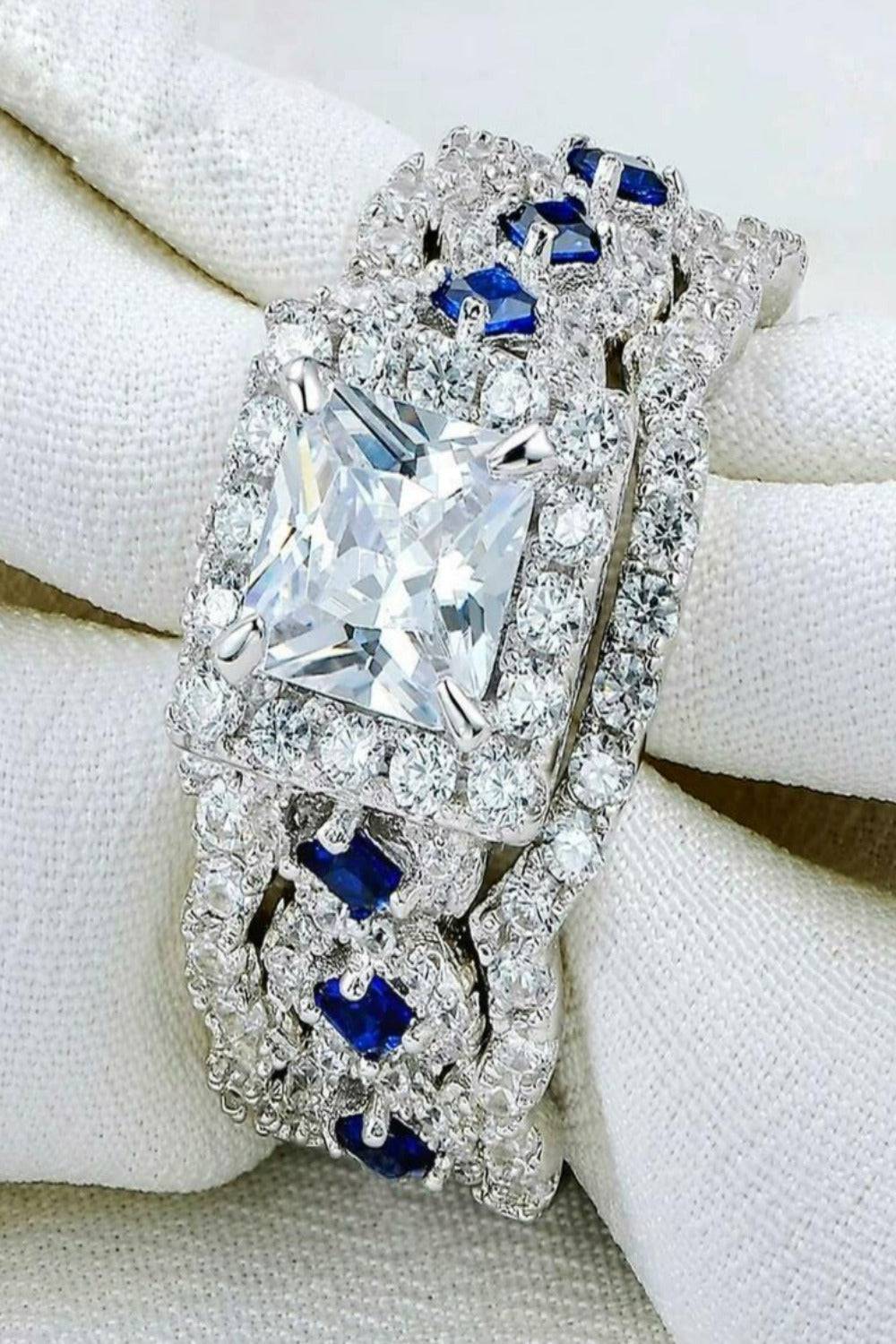 3 Piece Sterling Silver Engagement Ring - TGC Boutique -