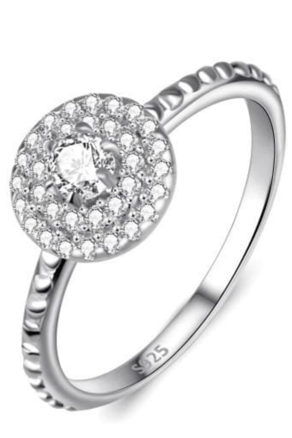 925 Sterling Silver Round Diamond Cluster Ring - TGC Boutique - Rings