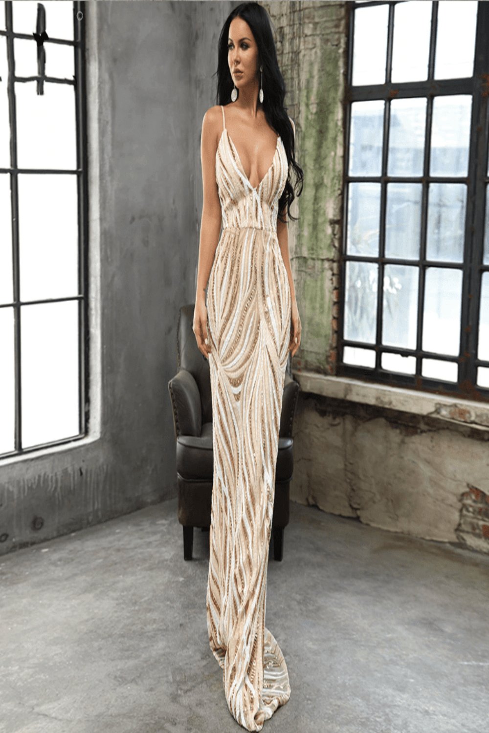 All Eyes On You Maxi Sequin Gown - TGC Boutique - Evening Gown