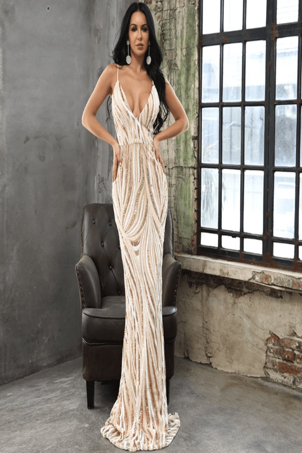 All Eyes On You Maxi Sequin Gown - TGC Boutique - Evening Gown