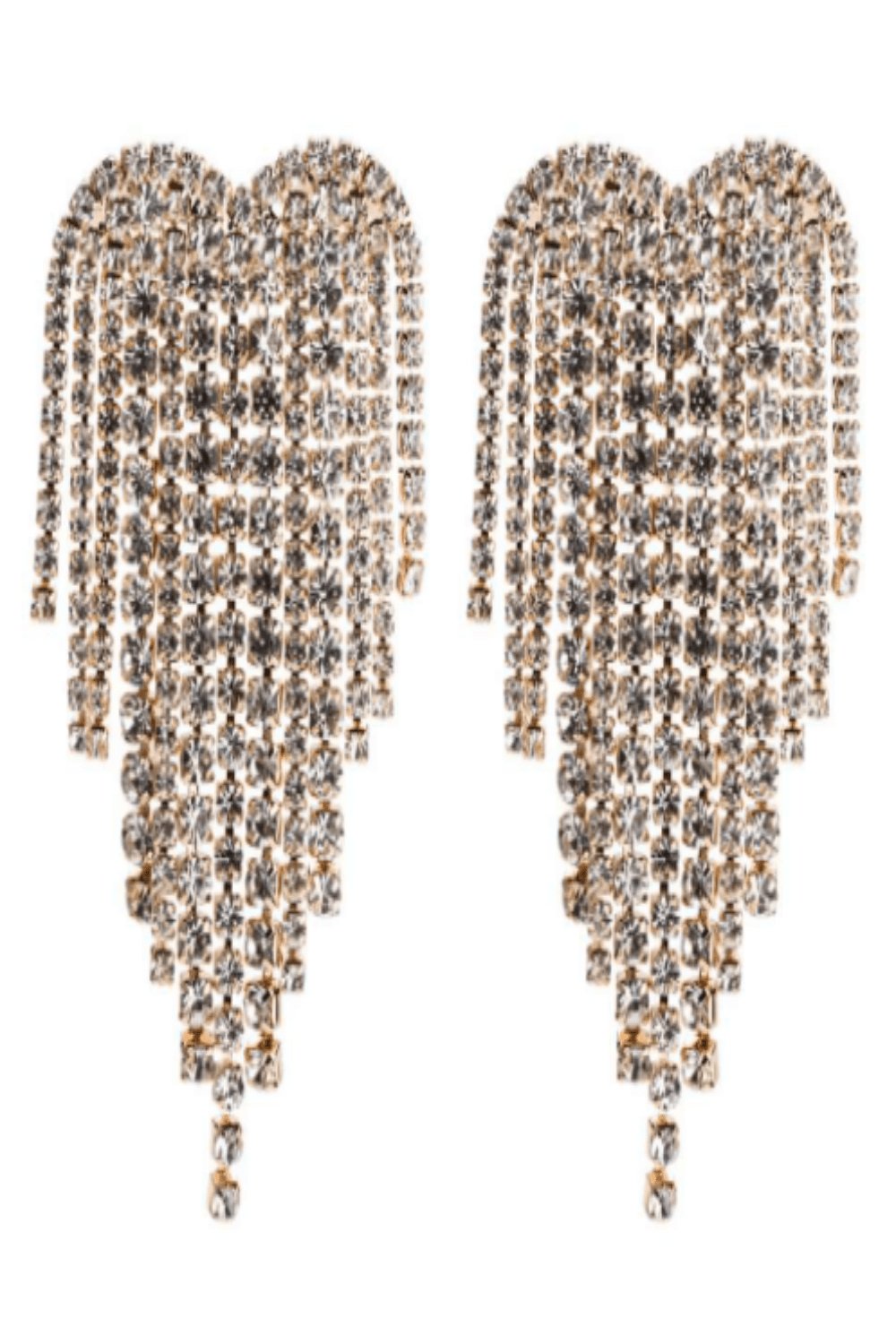 Angel Heart Rhinestone Drop Earrings - TGC Boutique - Earrings