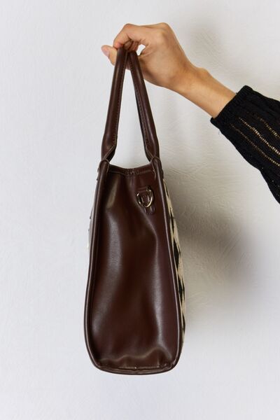 Argyle And Vegan Leather Brown Shoulder Bag - TGC Boutique - Shoulder Bag