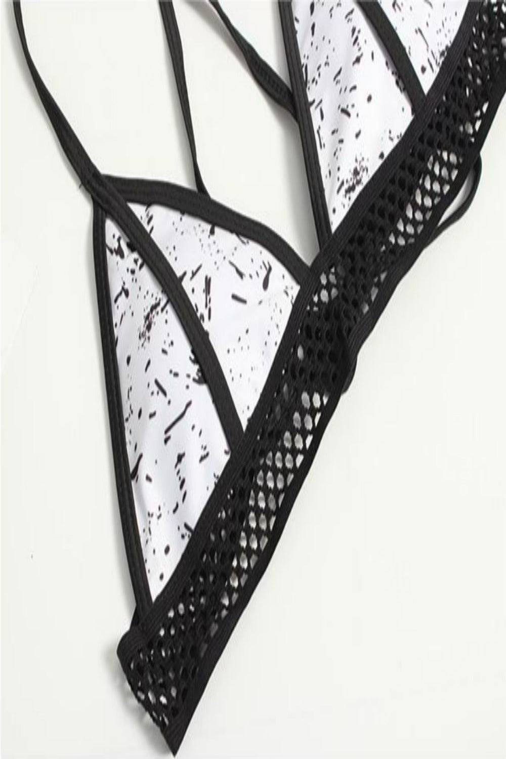 Ariel Dusty Mesh White Bikini Swimsuit - TGC Boutique - White Drawstring Swimsuit