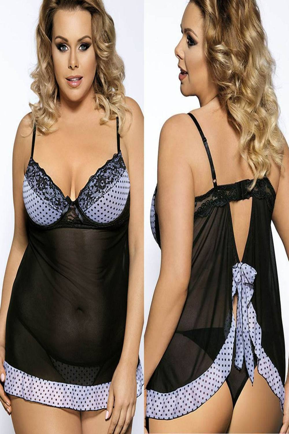 Babydoll Chemise Spaghetti Straps Lace Sleepwear - TGC Boutique - Lingerie