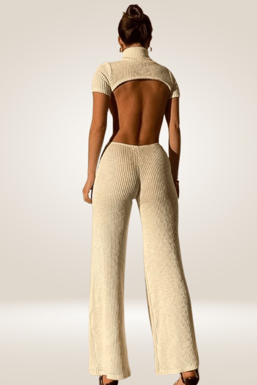 Backless Cut Out White Jumpsuit - TGC Boutique - White Jumpsuits