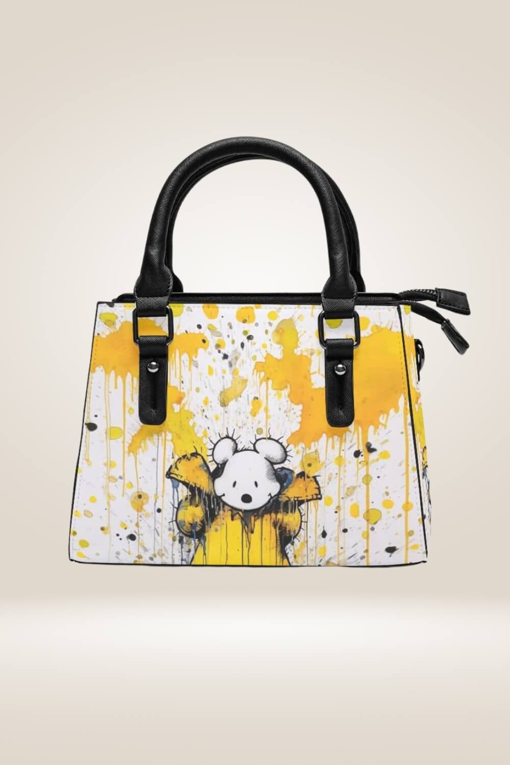 Bear In Yellow Coat White Satchel Bag - TGC Boutique - Satchel Handbag