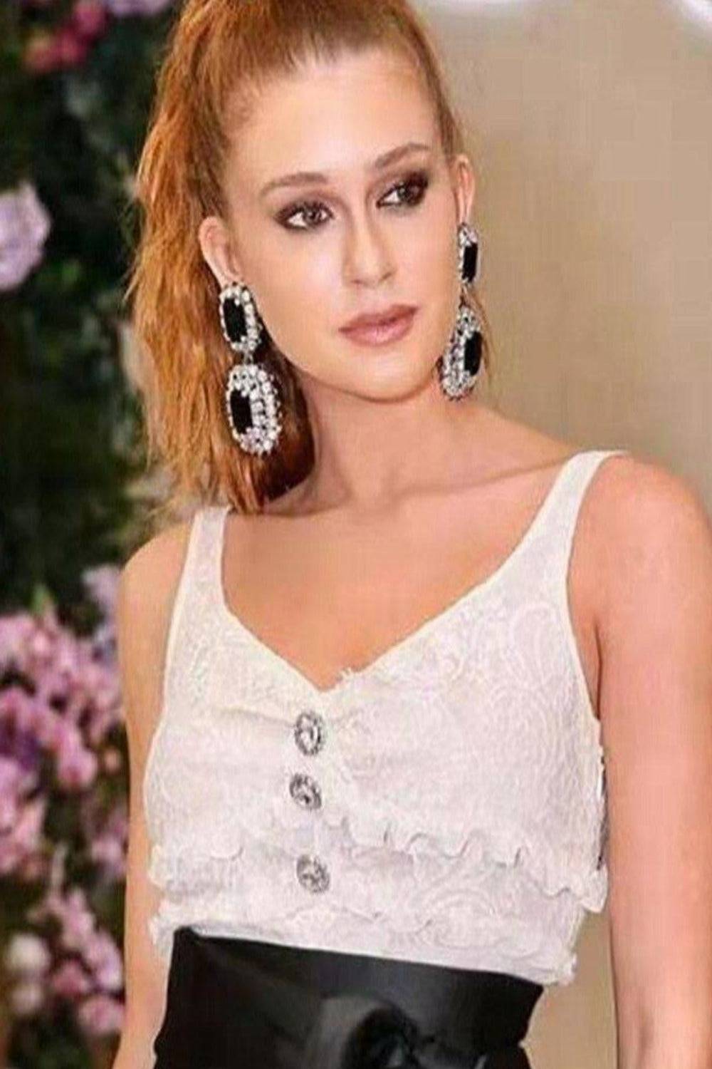 Big Chunky Black Rhinestone Drop Earring - TGC Boutique - Stud Earrings