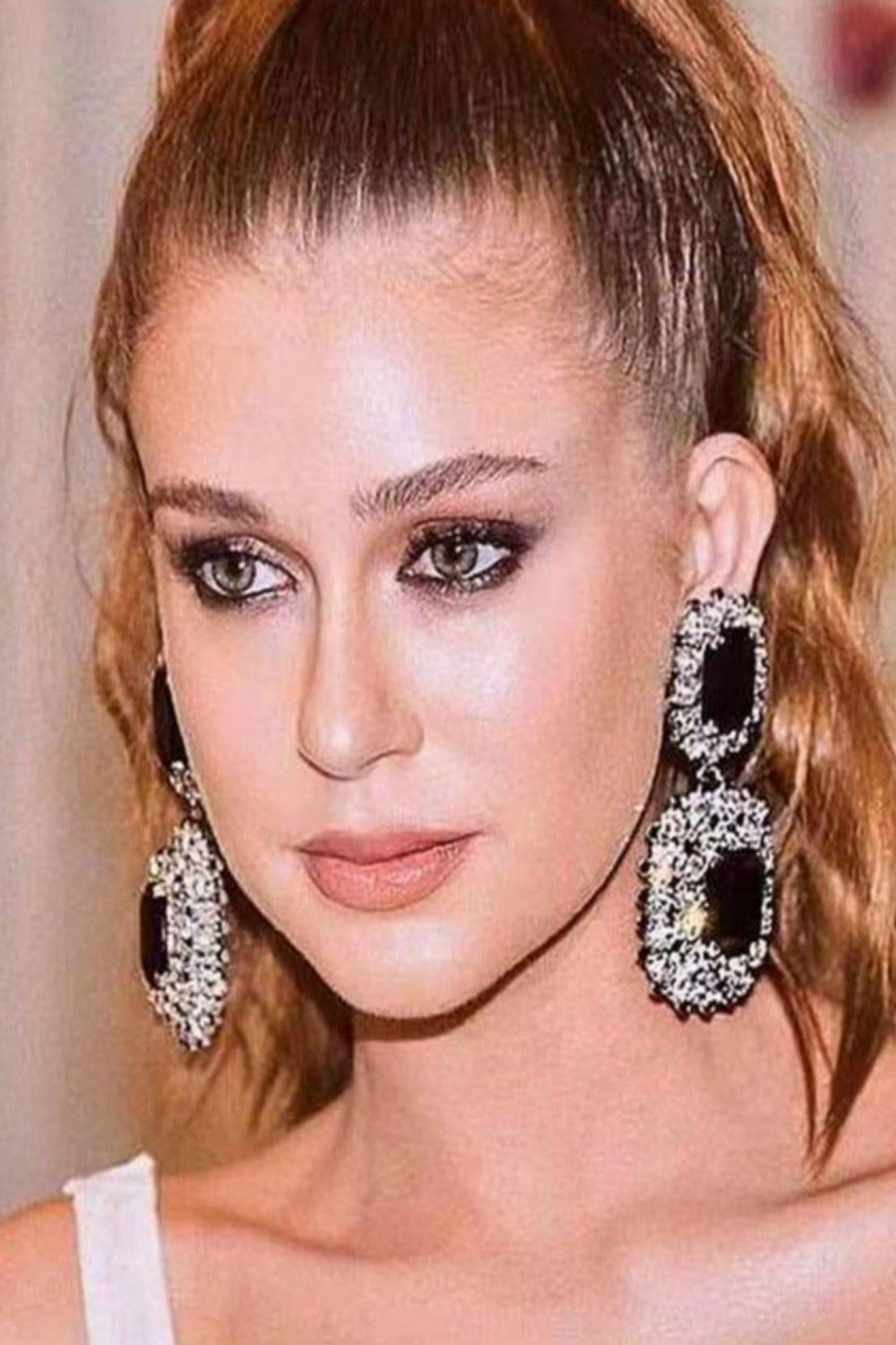 Big Chunky Black Rhinestone Drop Earring - TGC Boutique - Stud Earrings