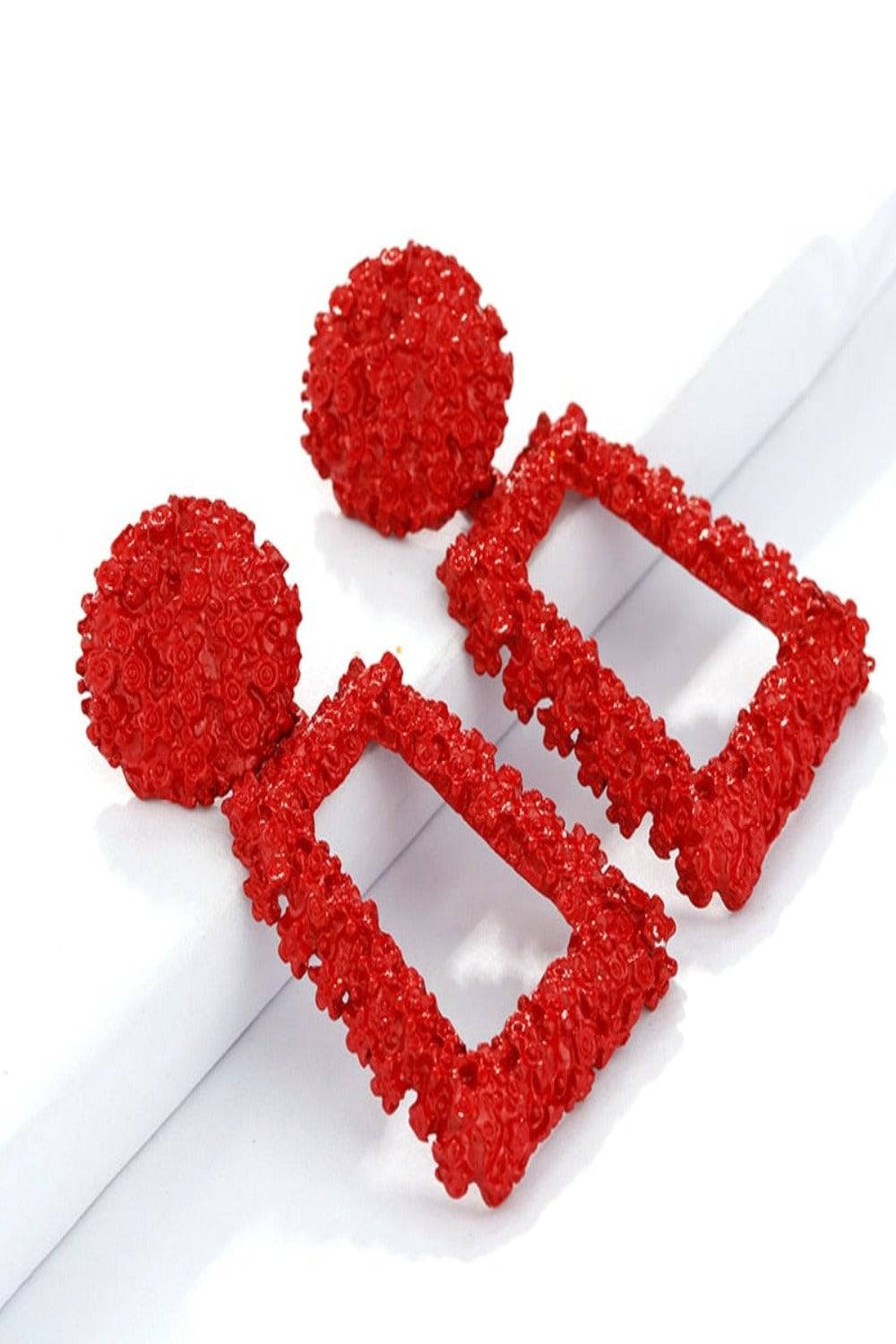 Big Chunky Dangle Door Knocker Earrings - Red - TGC Boutique - Earrings
