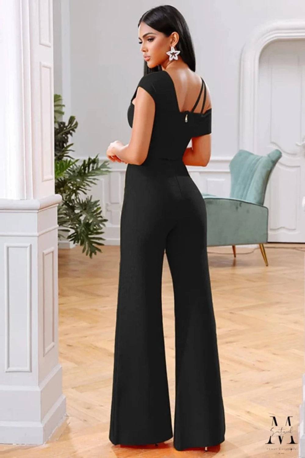 Black bodycon Top & Pants Two Piece Jumpsuit Set - TGC Boutique - 2 Piece Set