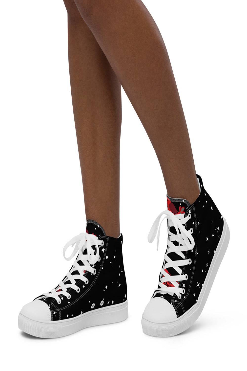 Black canvas High Top Trainers - TGC Boutique - Canvas Trainers