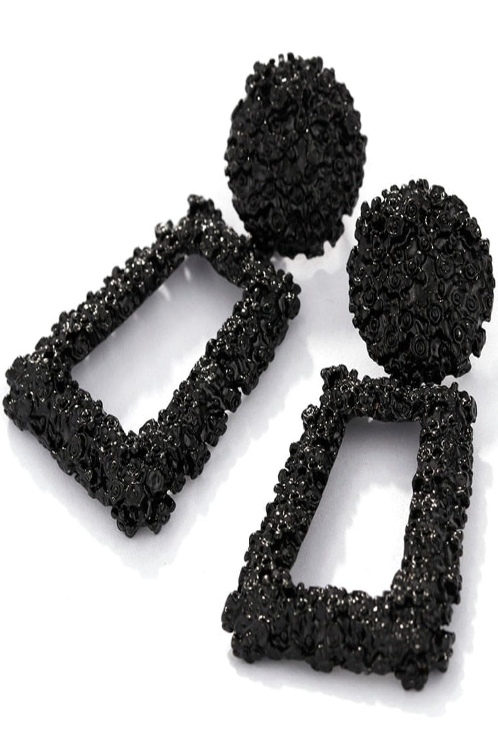 Black Chunky Statement Dangle Door Knocker Earrings - TGC Boutique - Earrings