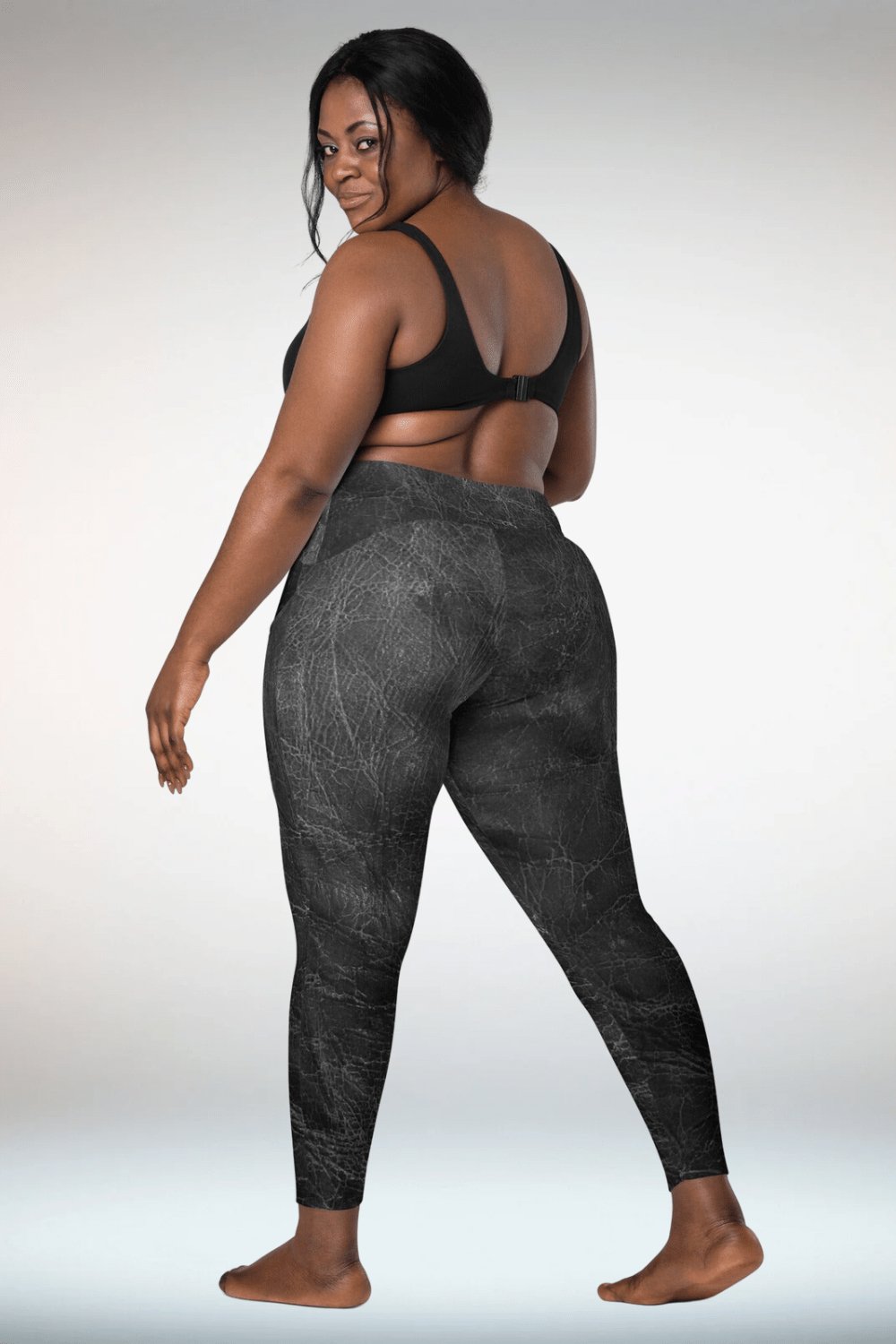 Black Faux Leather Plus Size Leggings With Pockets - TGC Boutique - Leggings