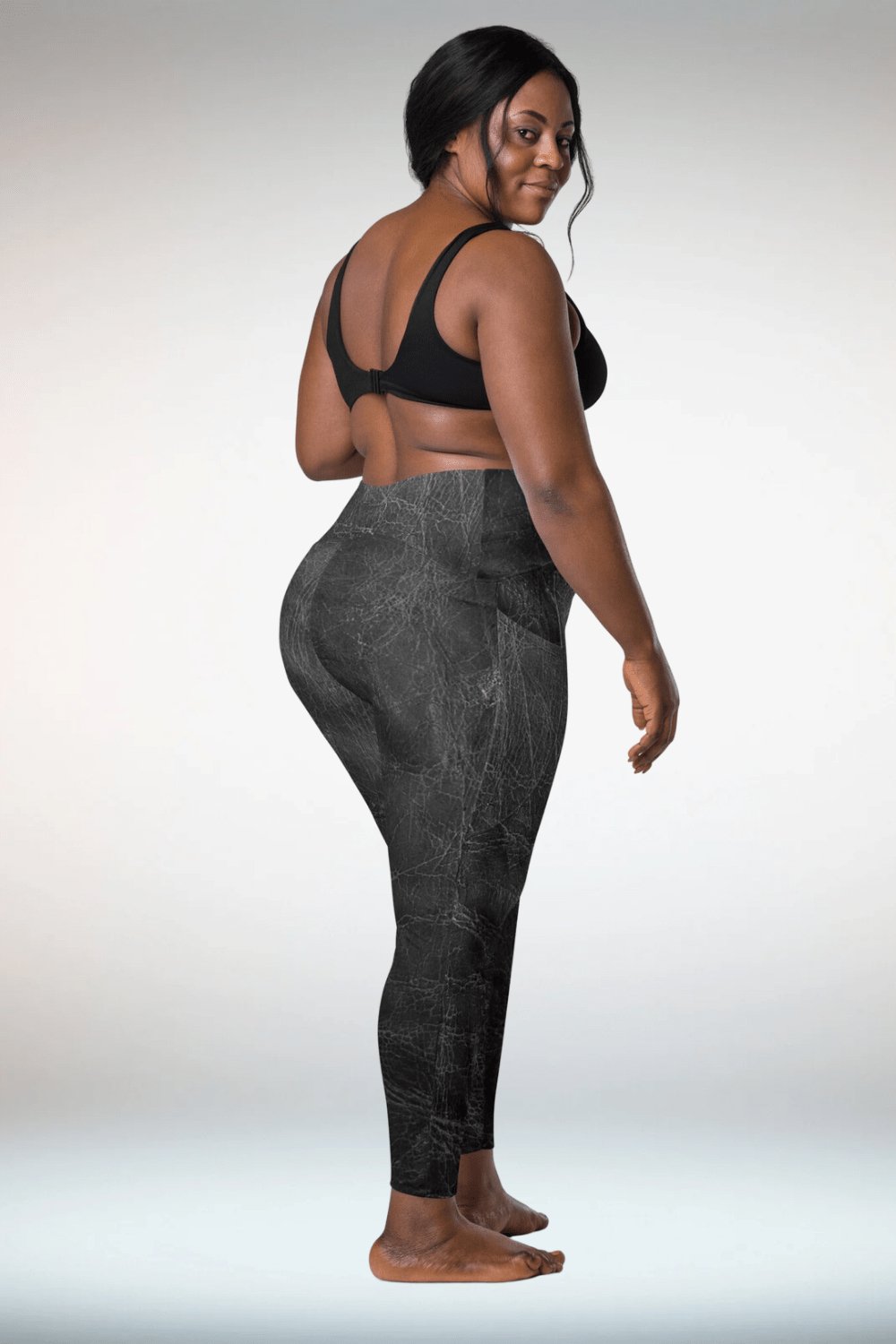 Black Faux Leather Plus Size Leggings With Pockets - TGC Boutique - Leggings