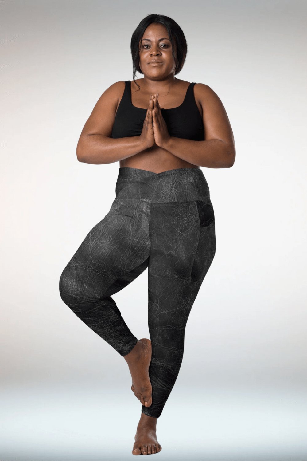 Black Faux Leather Plus Size Leggings With Pockets - TGC Boutique - Leggings