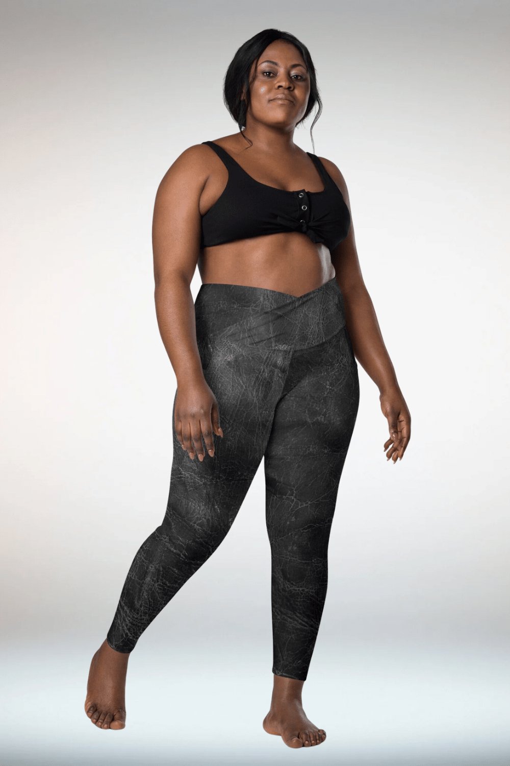 Black Faux Leather Plus Size Leggings With Pockets - TGC Boutique - Leggings