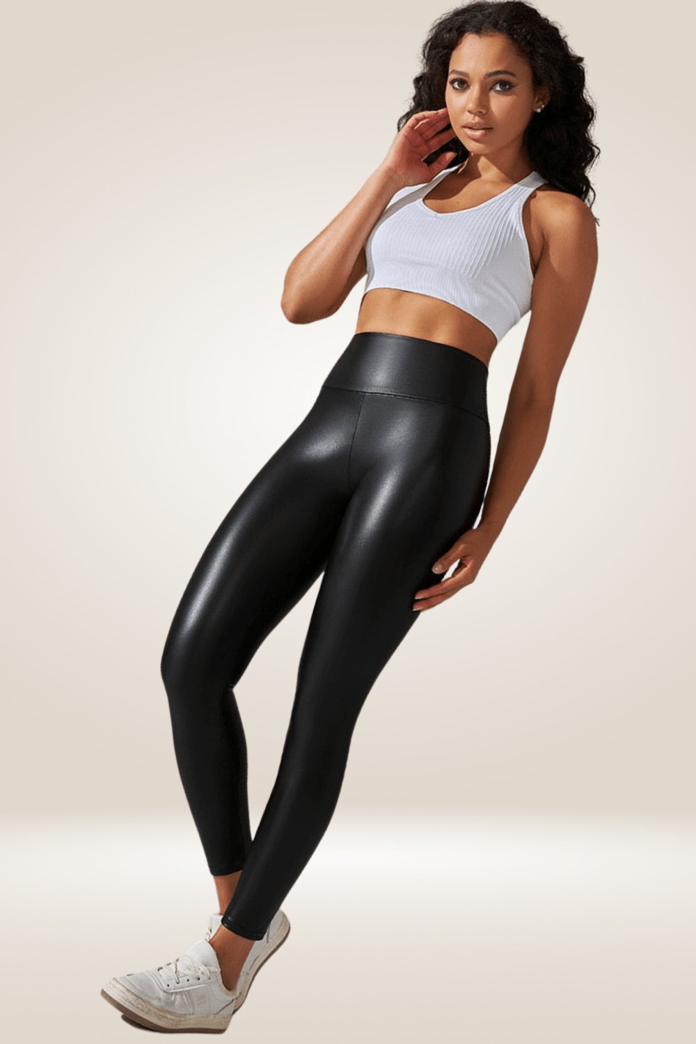 Black High Waisted Faux Leather Leggings - TGC Boutique - Leggings