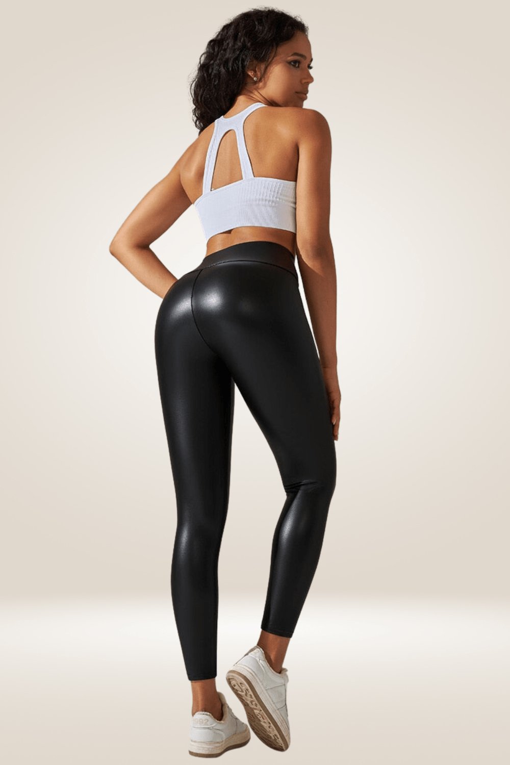 Black High Waisted Faux Leather Leggings - TGC Boutique - Leggings
