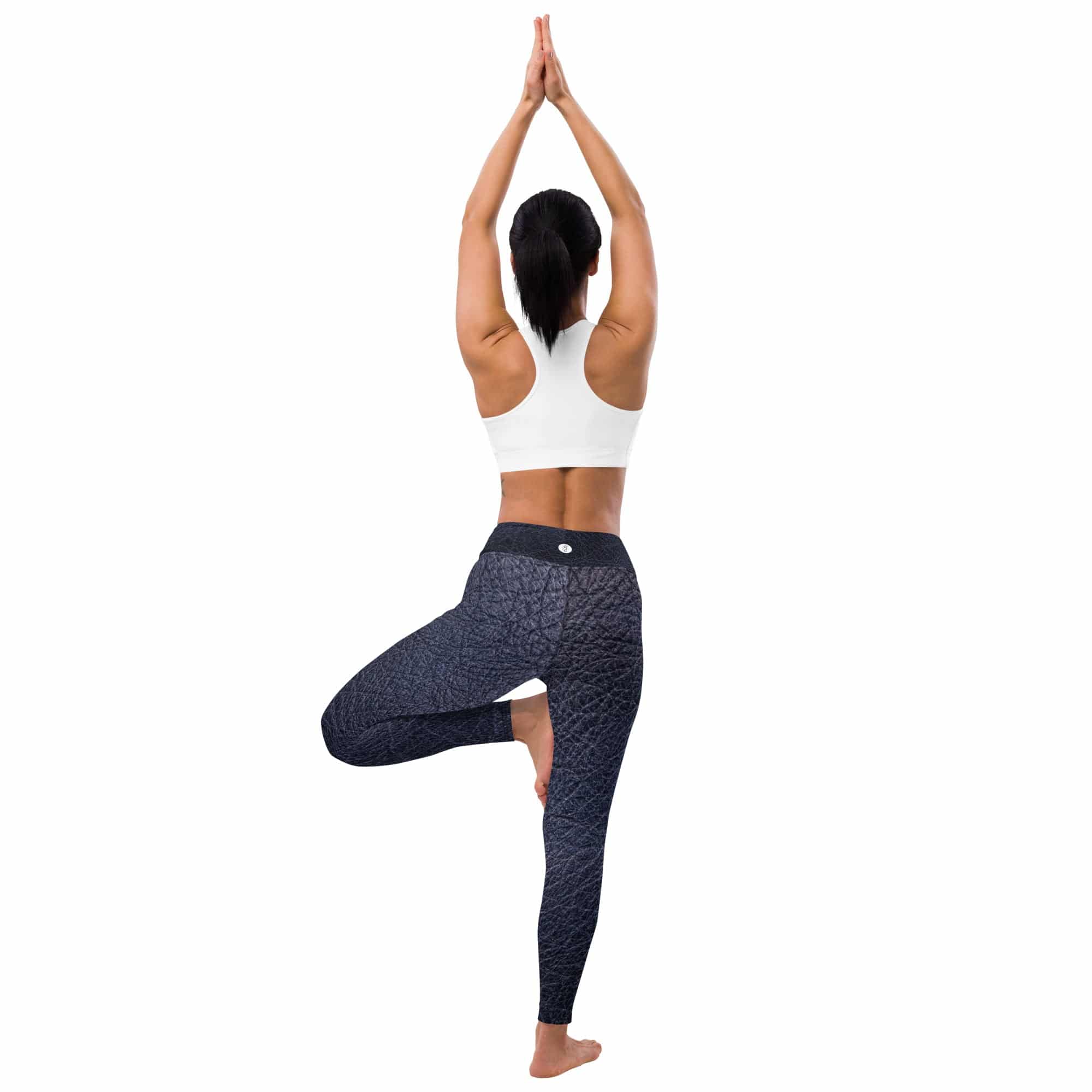 Black leather print Yoga Leggings With Pockets - TGC Boutique - Leggings