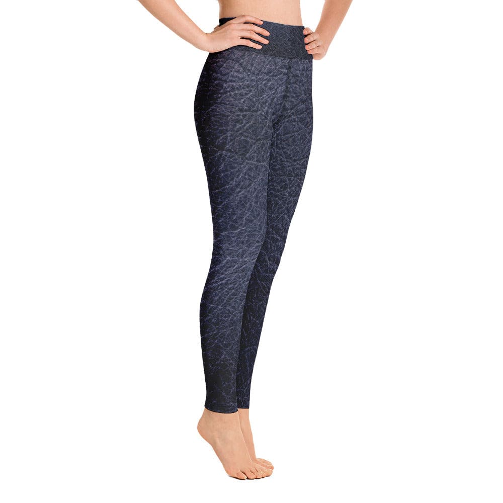 Black leather print Yoga Leggings With Pockets - TGC Boutique - Leggings